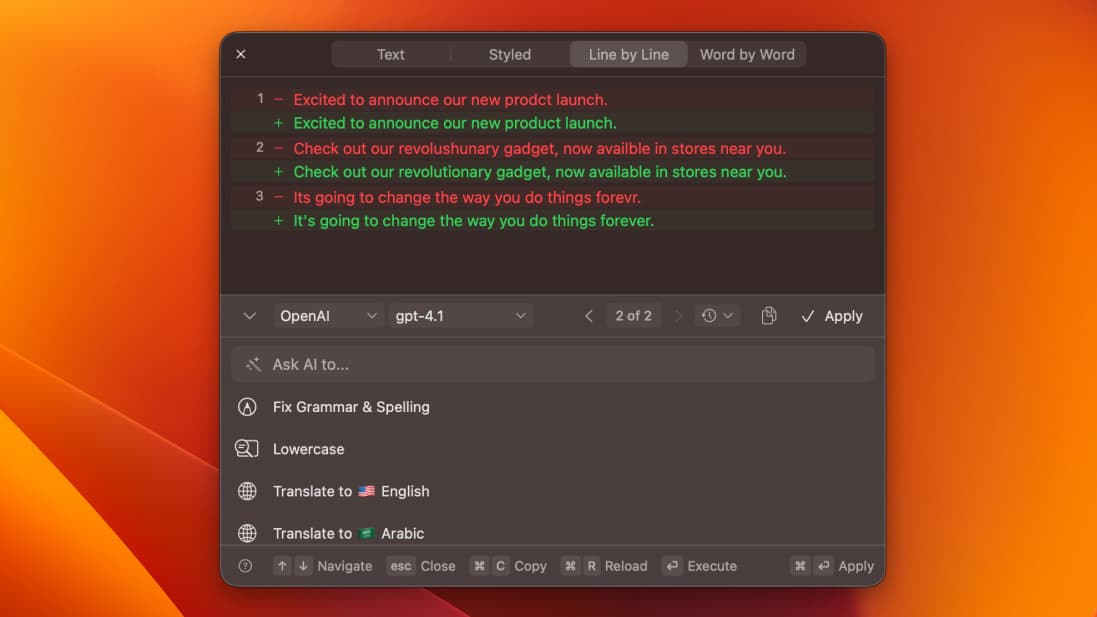 Compare Your Changes